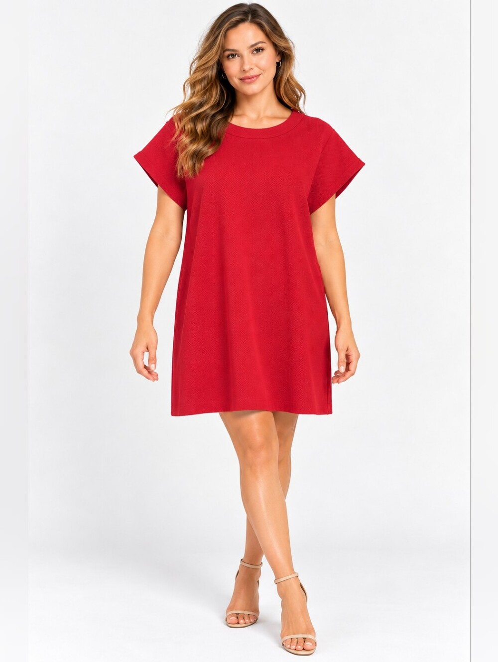 Paul & Joe France Womens Designer Red Short Sleeve Shift Dress EUR 40 US 8